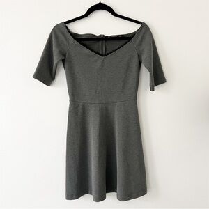 Zara Dress Trafaluc Off shoulder Grey with black lace detail Women’s SM